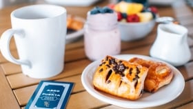 a plate of pastry breakfast on a table