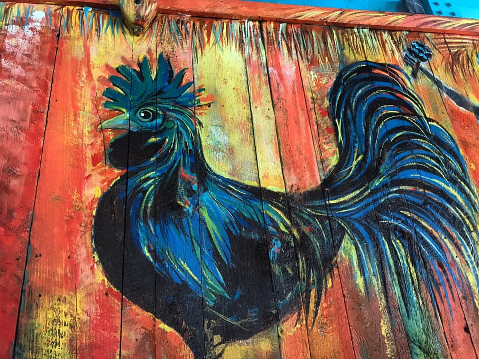 a painting of a rooster